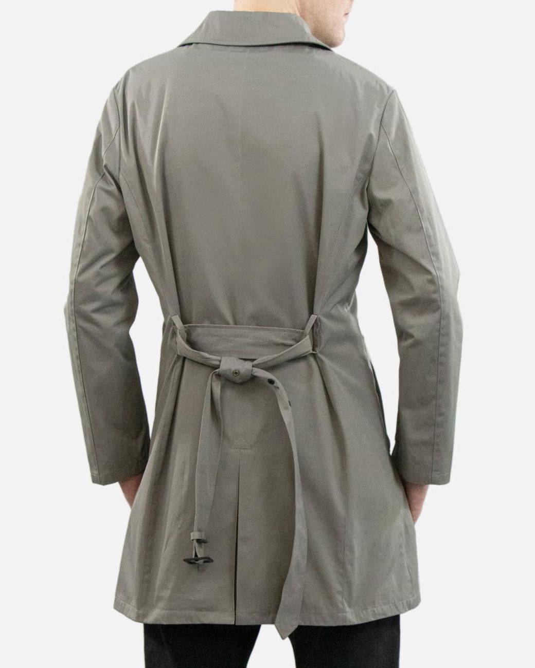 Armani Collezioni Gray Medium And Long Style Lapel Logo Trench Coat for men