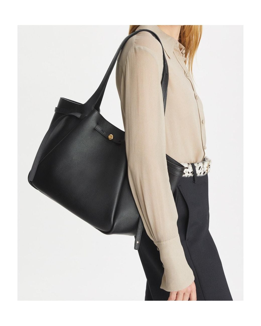 Tory Burch Black Romy Leather Tote