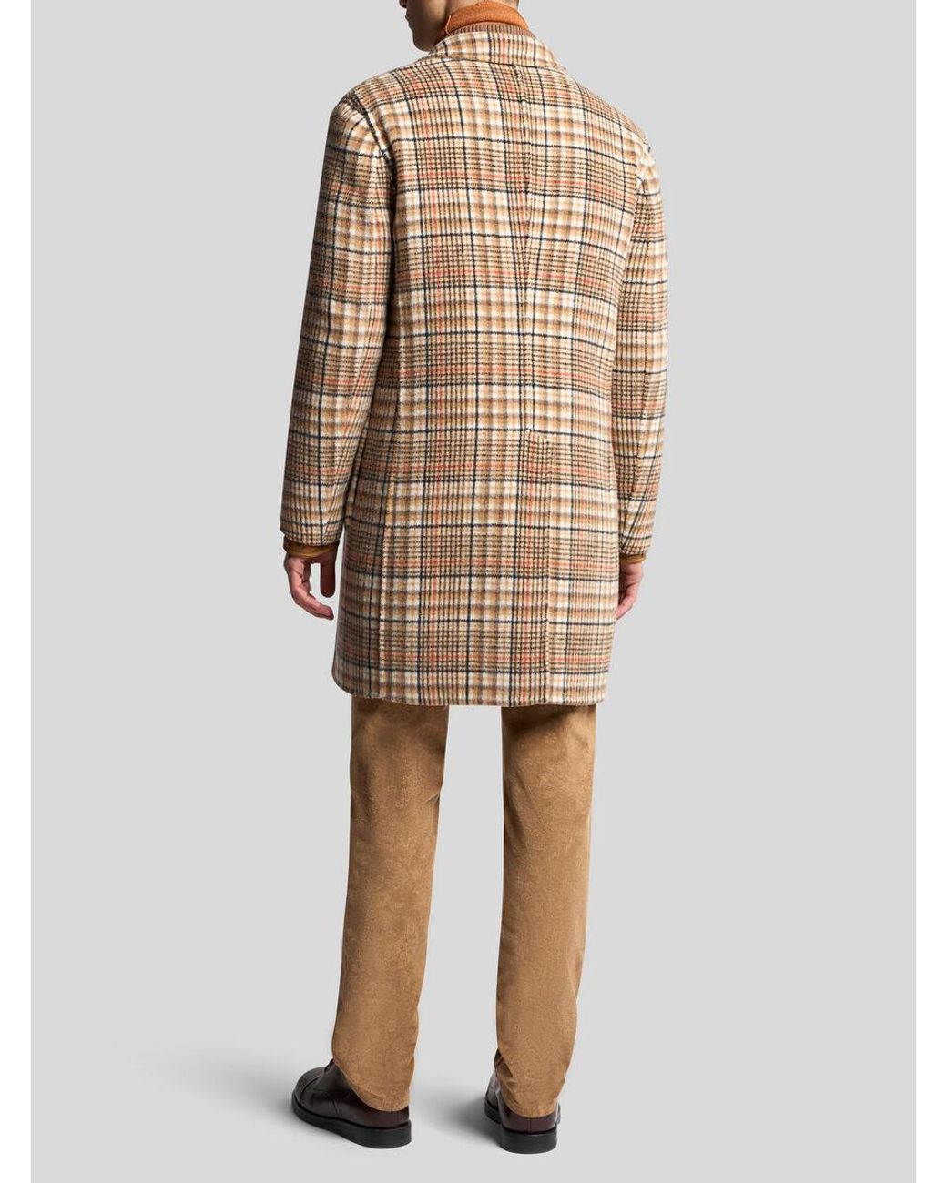 Etro Natural Single-Breasted Reversible Coat for men