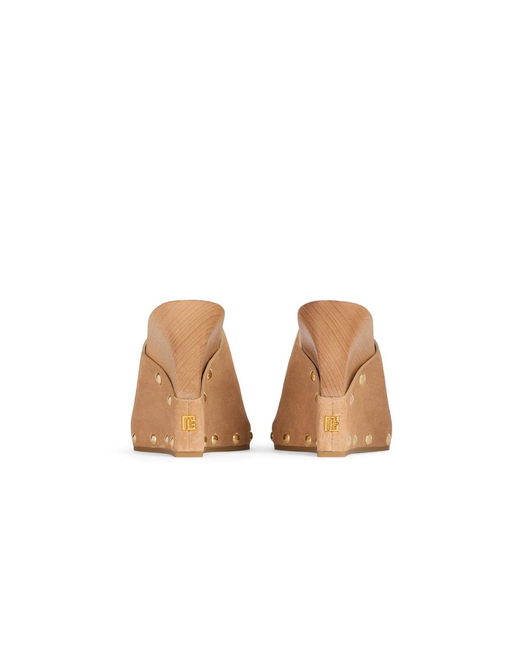 Balmain Brown Wedge Clogs