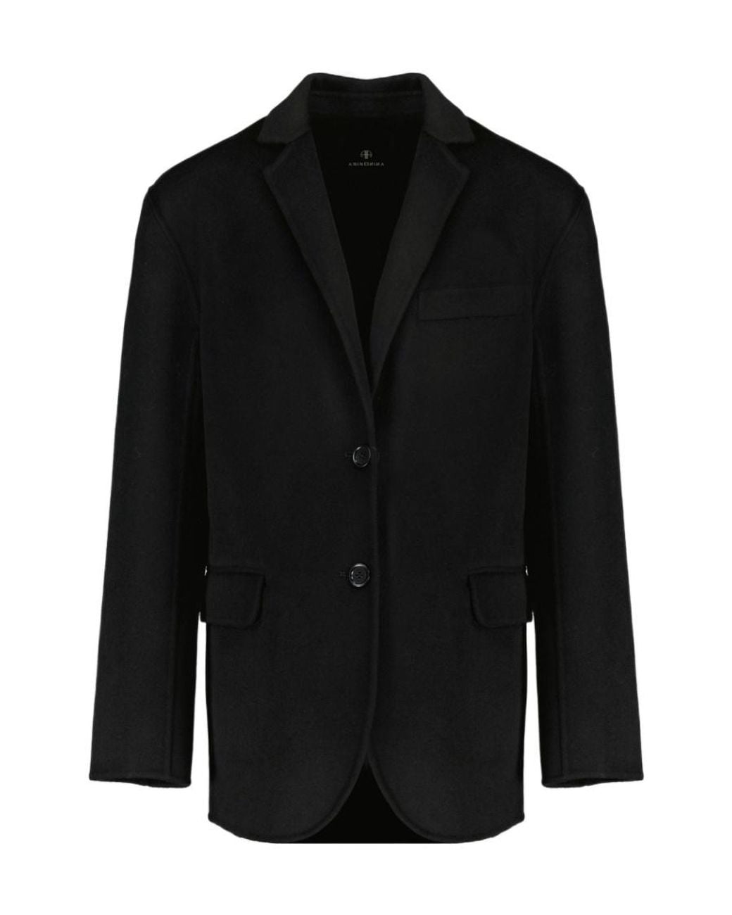 Anine Bing Black Quinn Single Breasted Oversized Blazer
