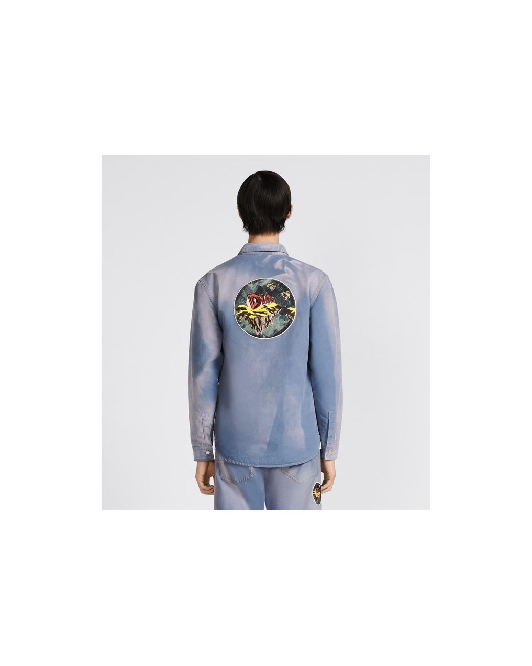 Dior Blue Homme Buttoned Long-Sleeved Denim Shirt for men