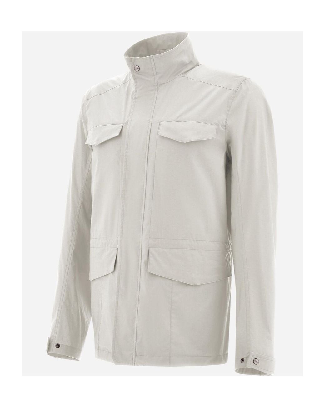 Herno White High Collar Long Sleeve Casual Jacket for men