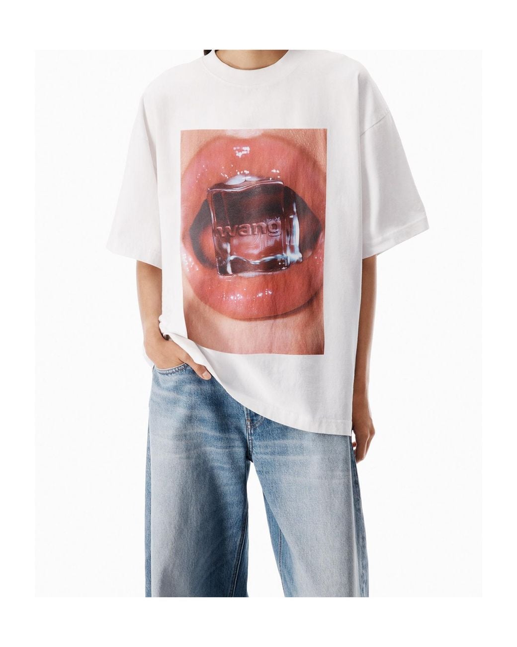 Alexander Wang White Graphic Printed Crewneck T-Shirt