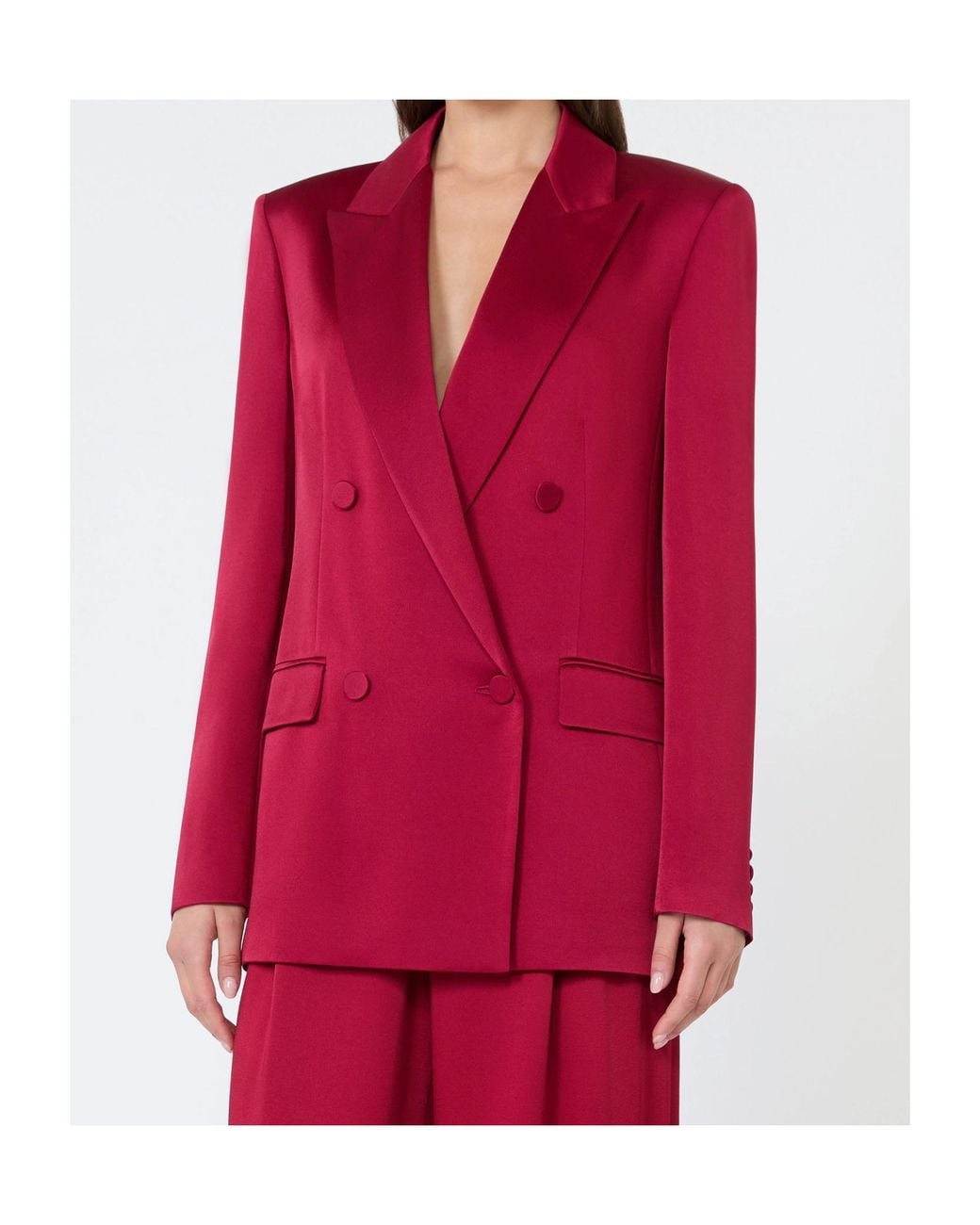 Max Mara Red Studio Msearca Double-Breasted Blazer