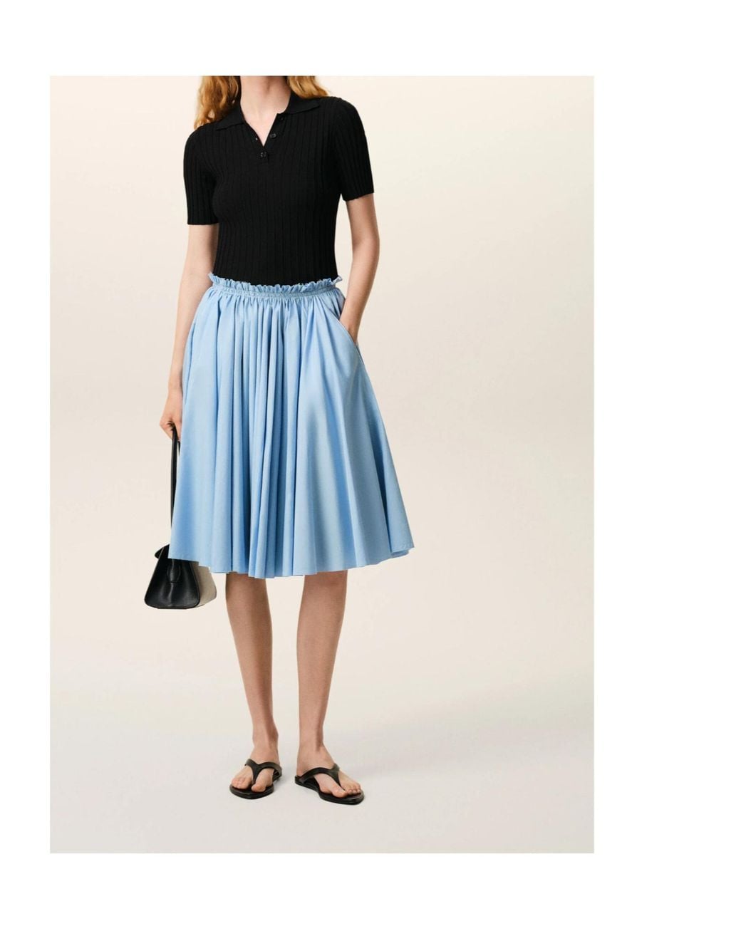 AMI Blue Midi Corolla Skirt