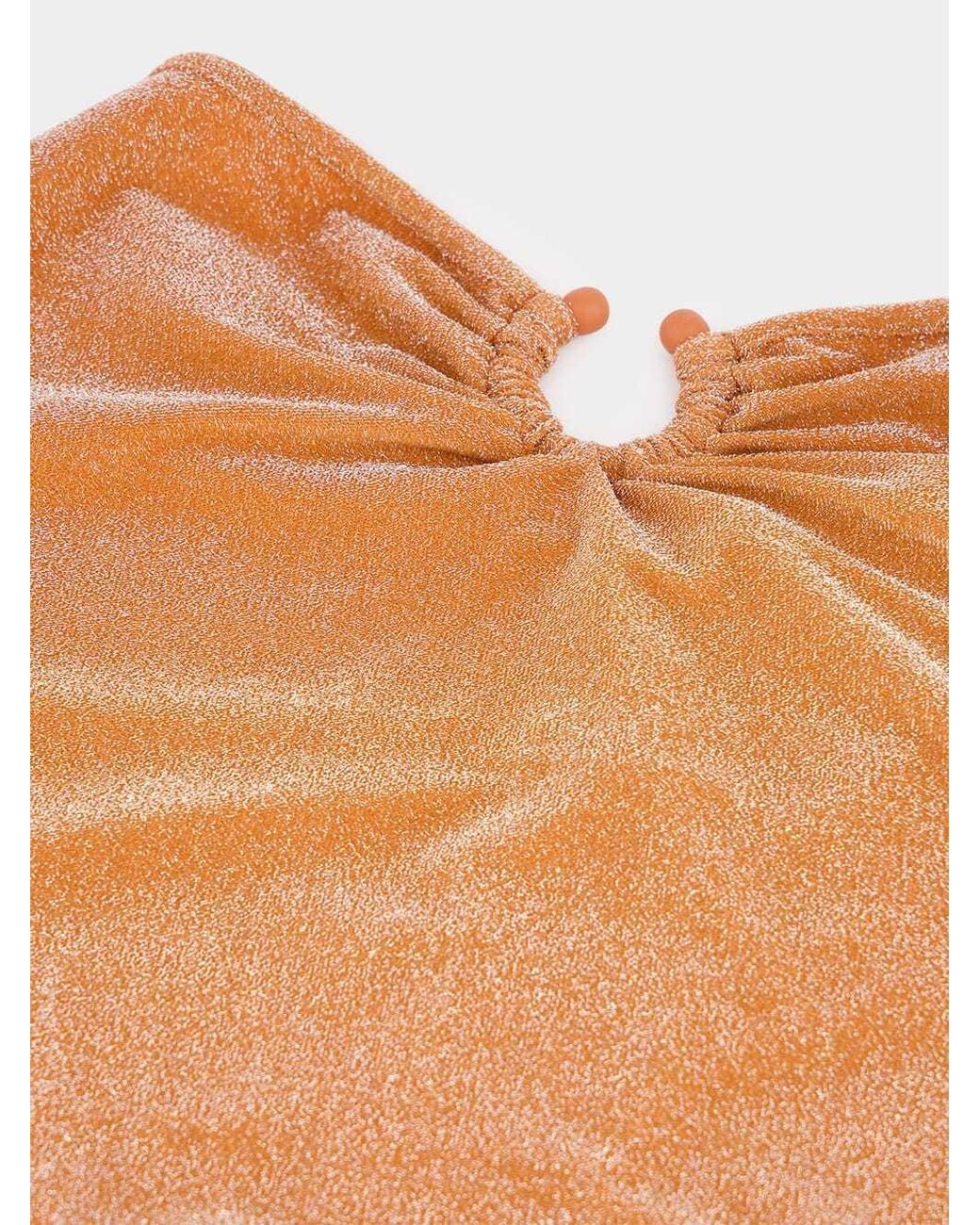Johanna Ortiz Brown Rainstorm Lurex-Detail Midi Skirt