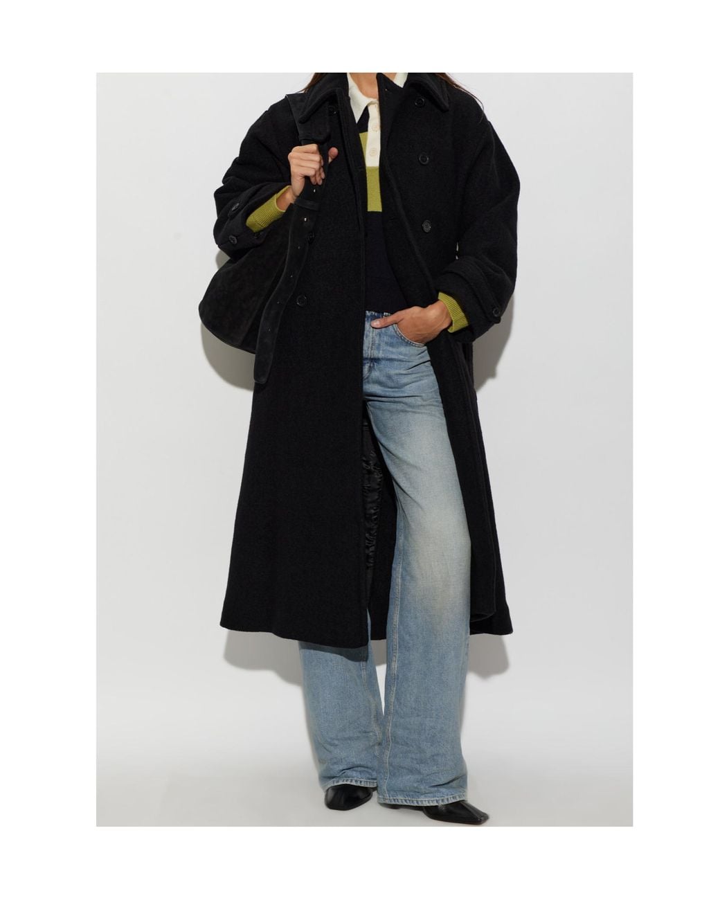 A.P.C. Gray Lea Belted Double-Breasted Coat