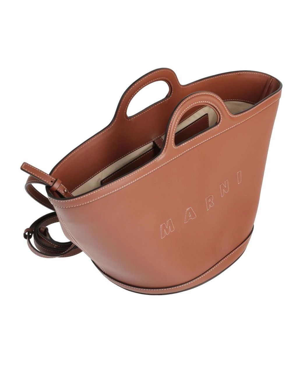 Marni Brown Large Leather Tote Bag