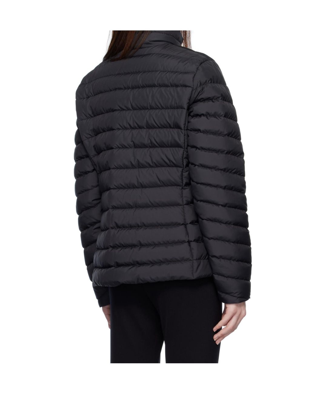 Moncler Black Grange Diagonal-Quilted Short Down Jacket