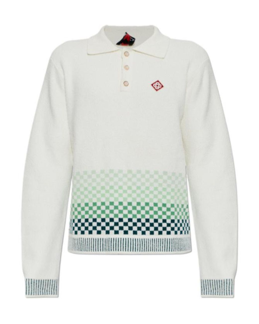 Casablanca White Long-Sleeve Polo Shirt for men