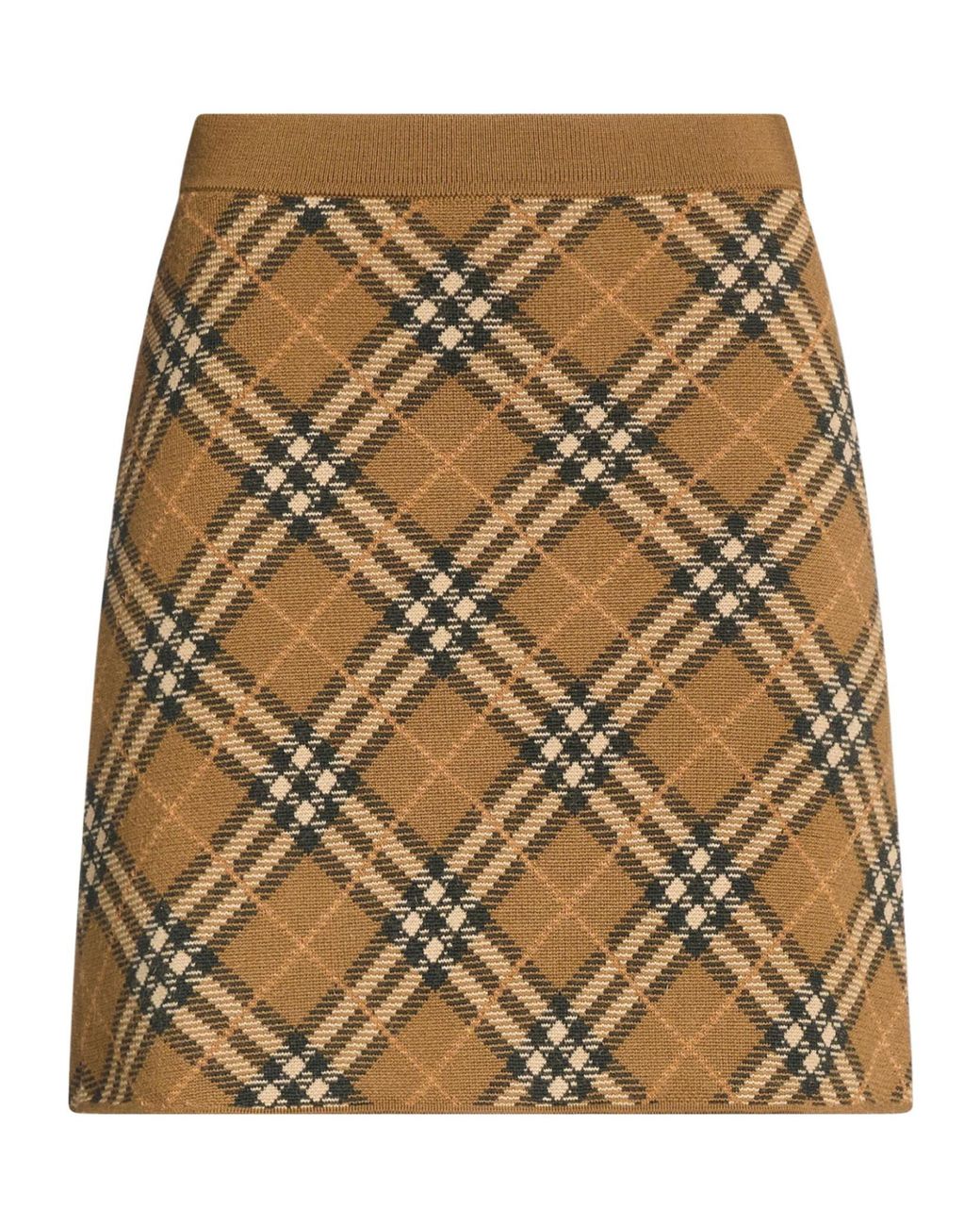 Burberry Metallic Camel Mini Skirt Wool, Mohair Wool, Polyamide