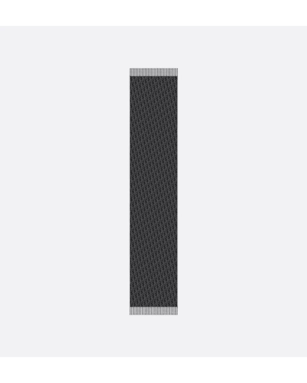 Dior Black Homme Fringed Edge Scarf for men