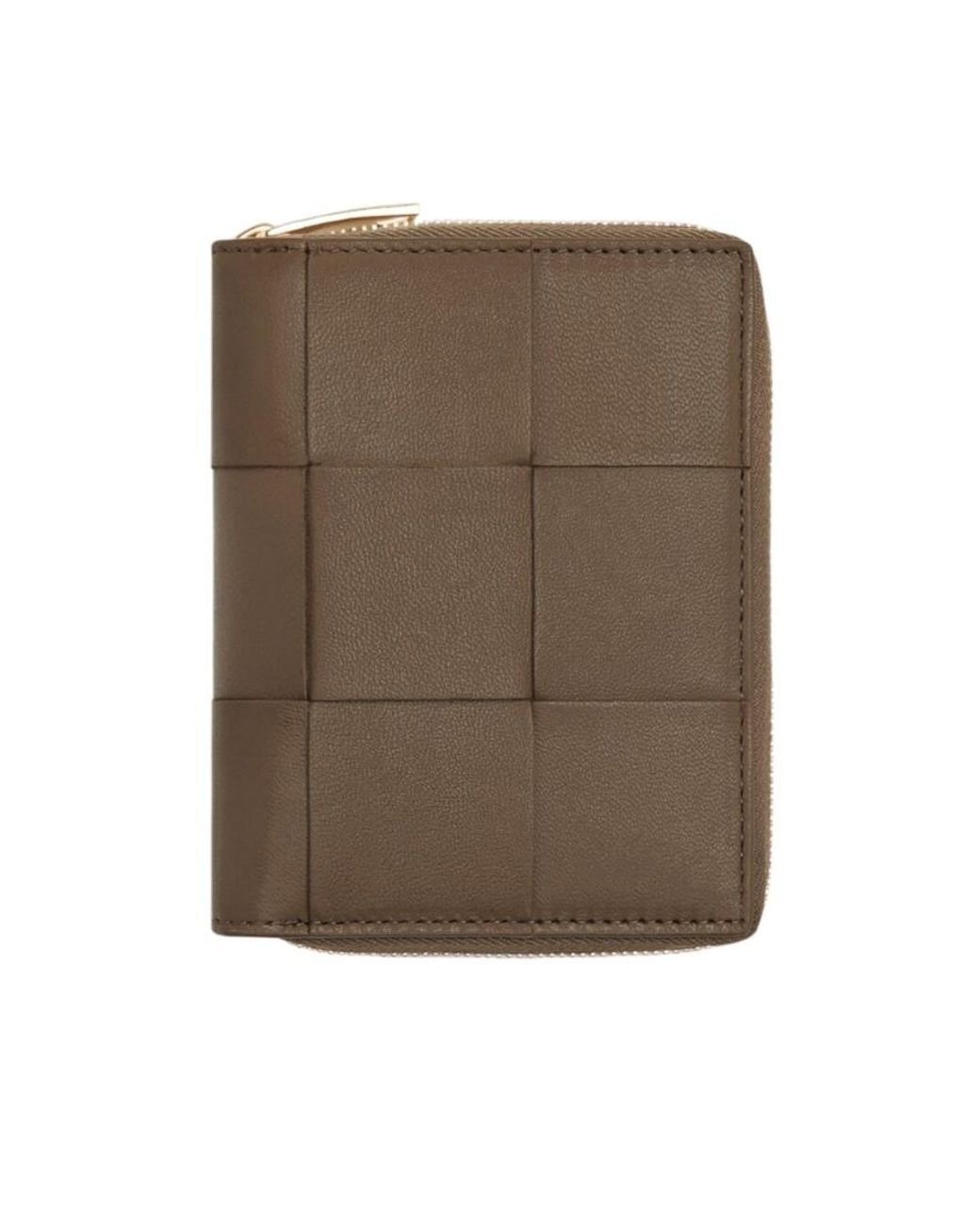 Bottega Veneta Brown Small Cassette Compact Zip Around Wallet