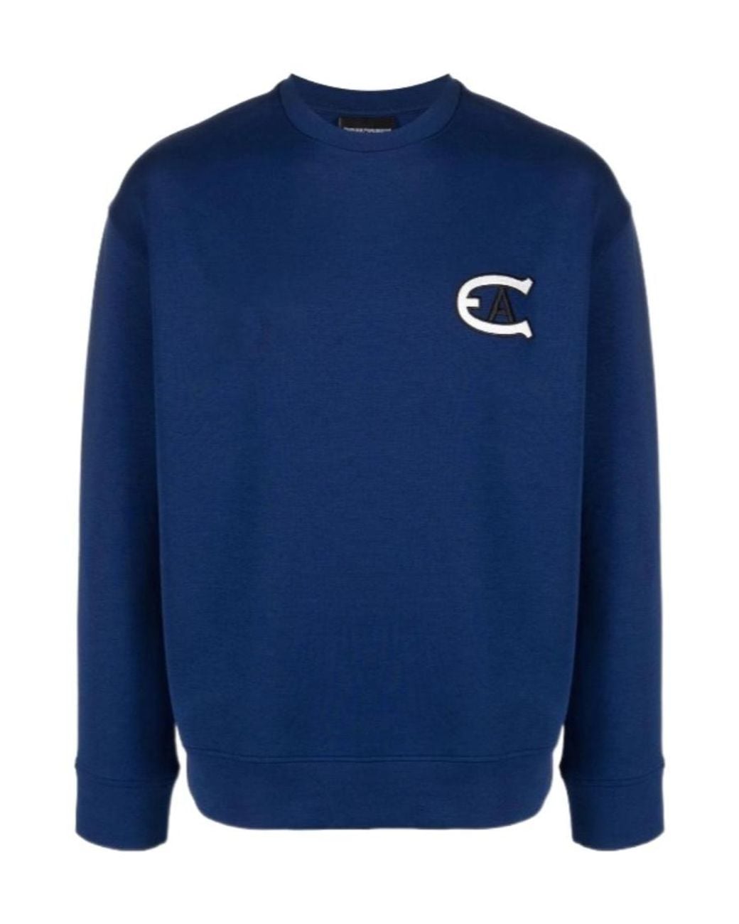 Emporio Armani Blue Logo Print Sweatshirt for men
