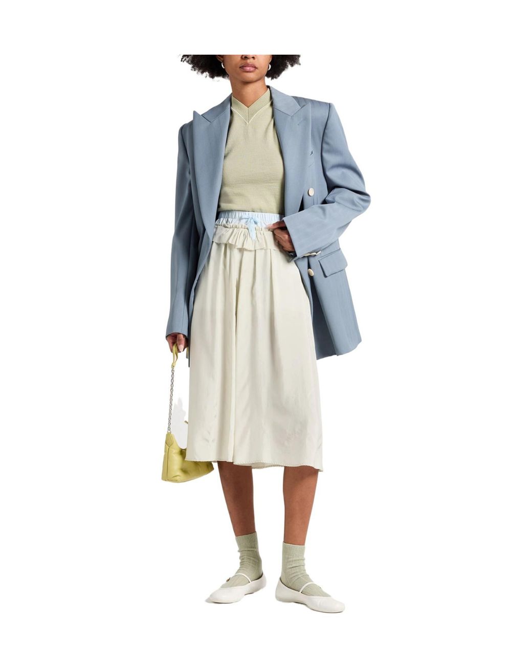 Maison Margiela White Plaid Panel Mini Skirt