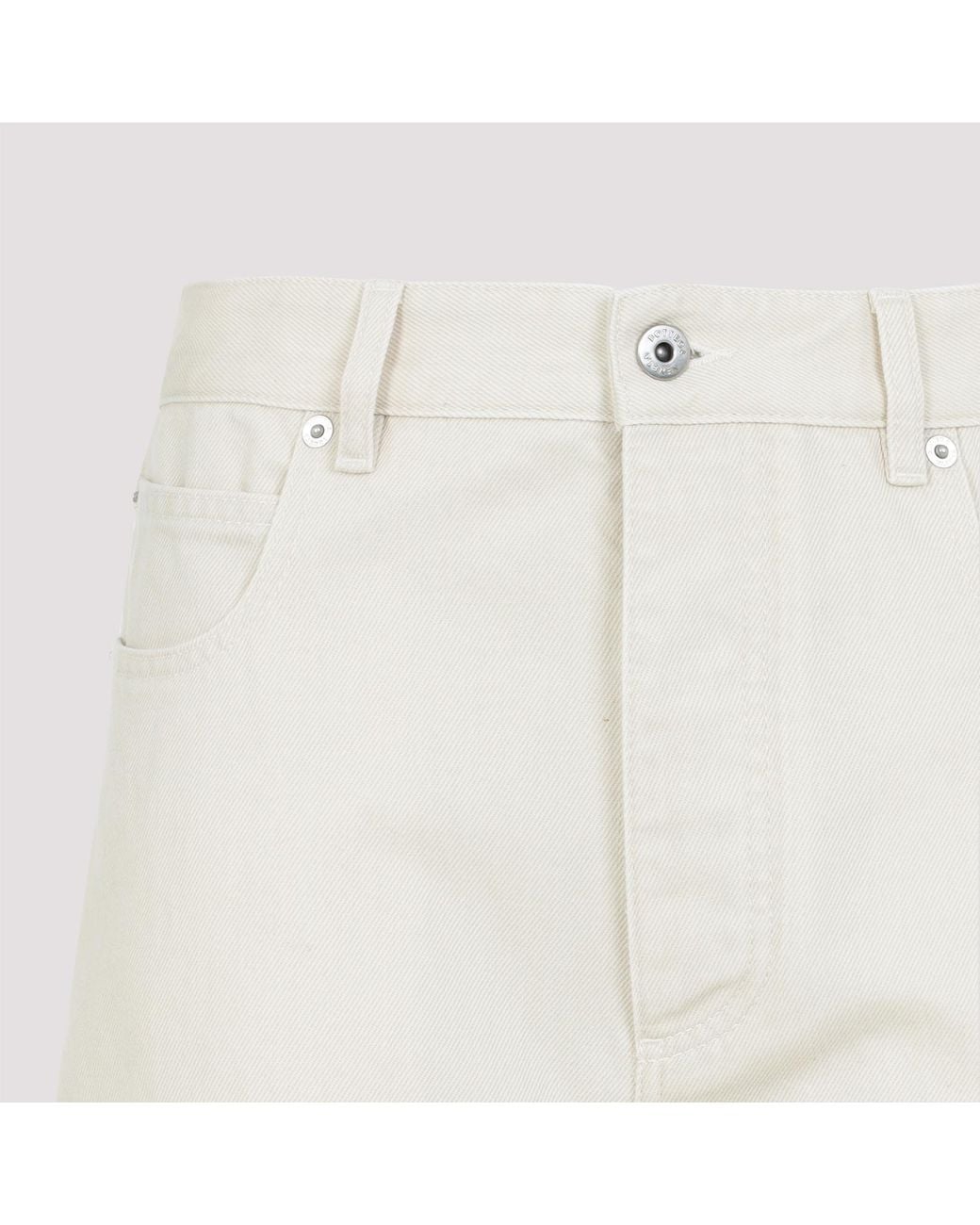 Bottega Veneta White Turned Up Hem Wide Leg Jeans