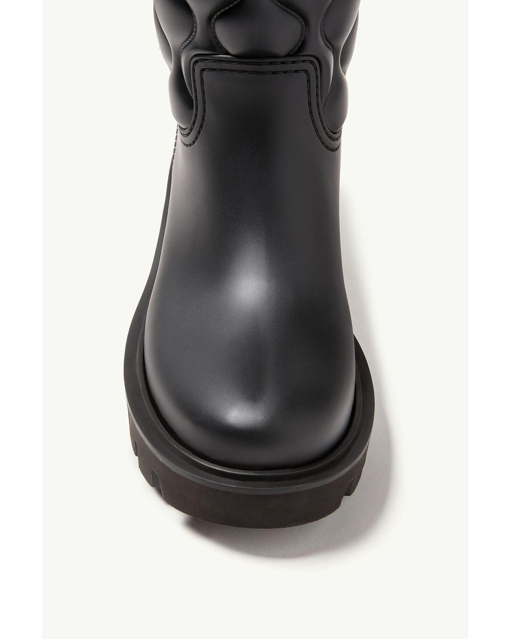 Moncler Black Quilted Knee-High Rain Boots