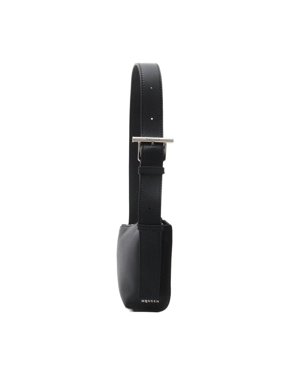 McQueen Black T-Bar Sling Shoulder Bag