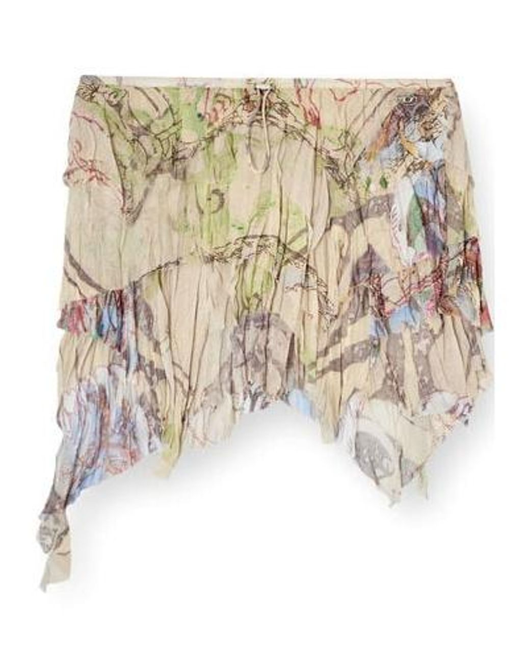 DIESEL Natural O-Silla Printed Crinkled Skirt