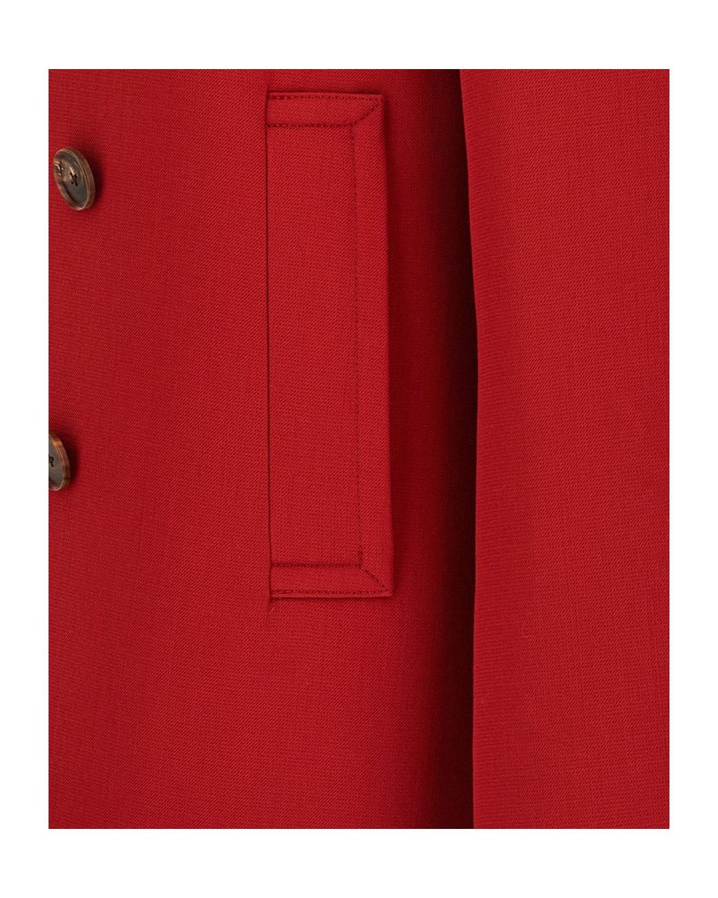 Auralee Red Double-Breasted Wool Casual Jacket