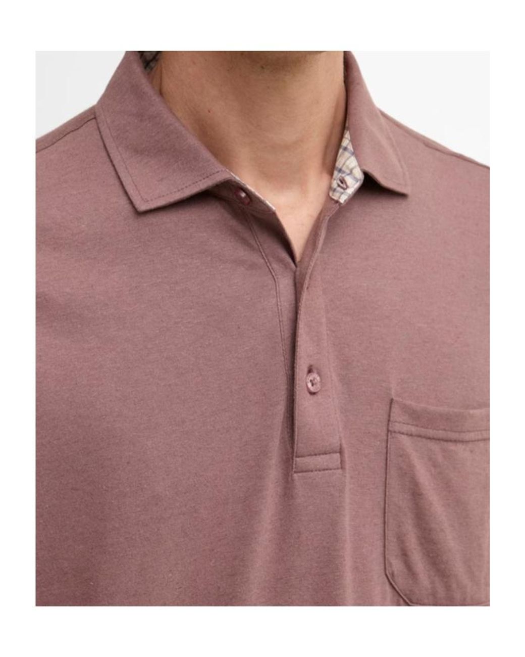 Barbour Pink Short-Sleeved Polo Shirt With Patch Pockets for men