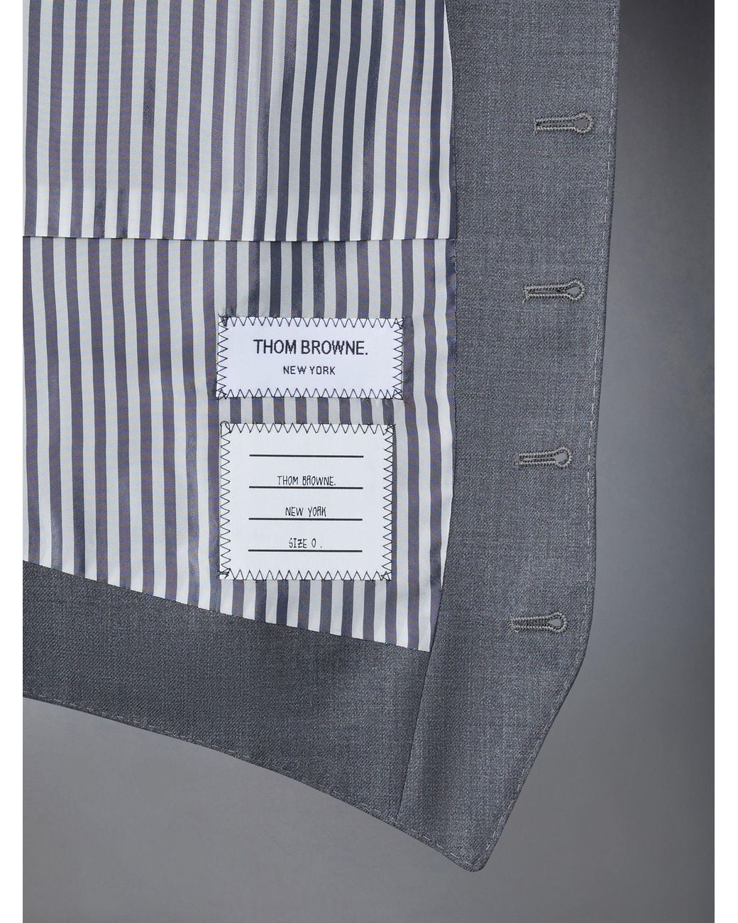 Thom Browne Gray Super 120's Twill 5-Button Vest for men