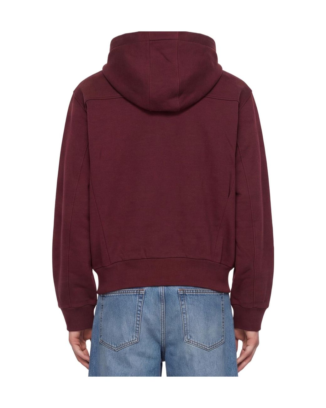 Dries Van Noten Red Zip-Up Drawstring Hoodie for men