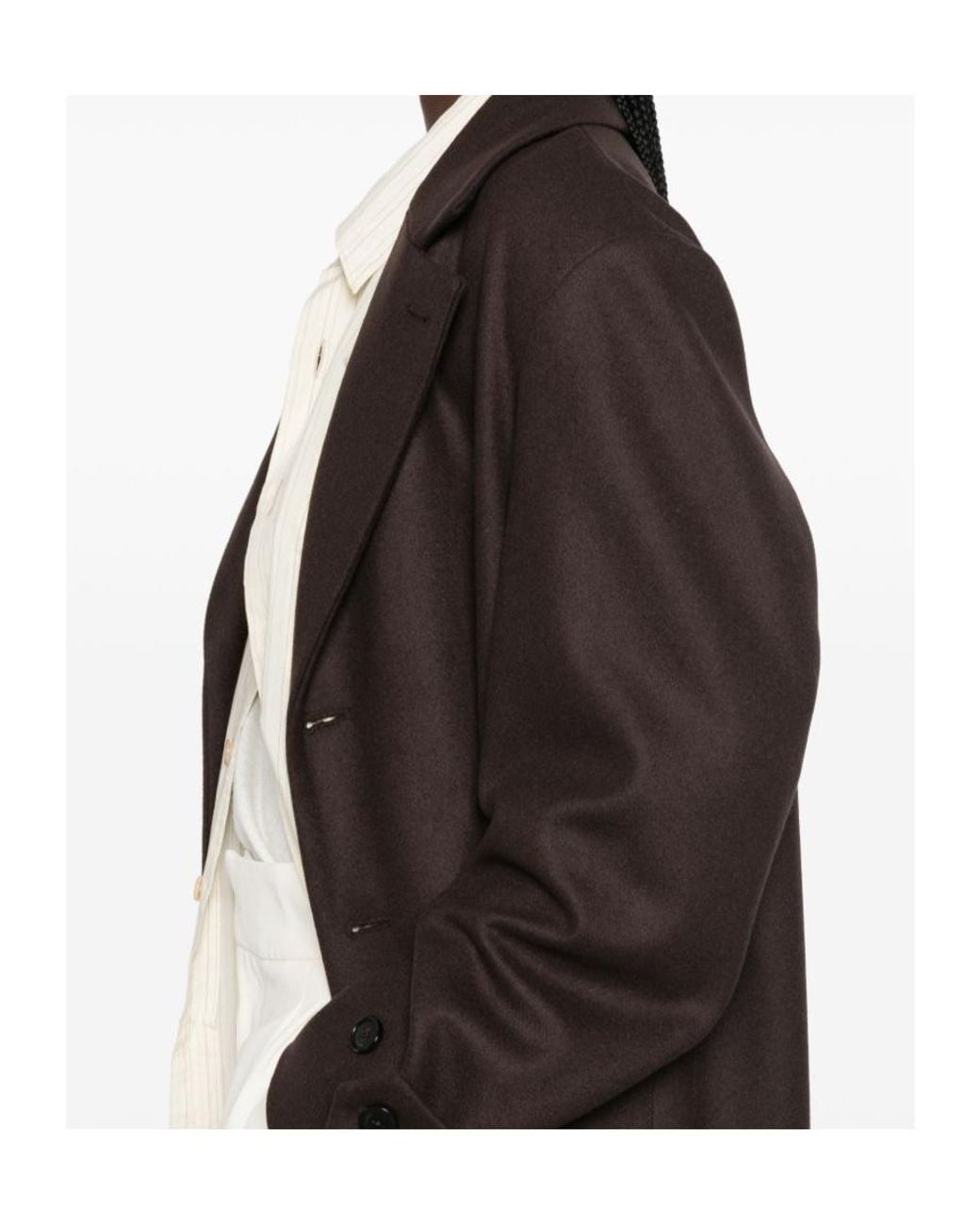 Barena Brown Single-Breasted Notched-Lapels Coat