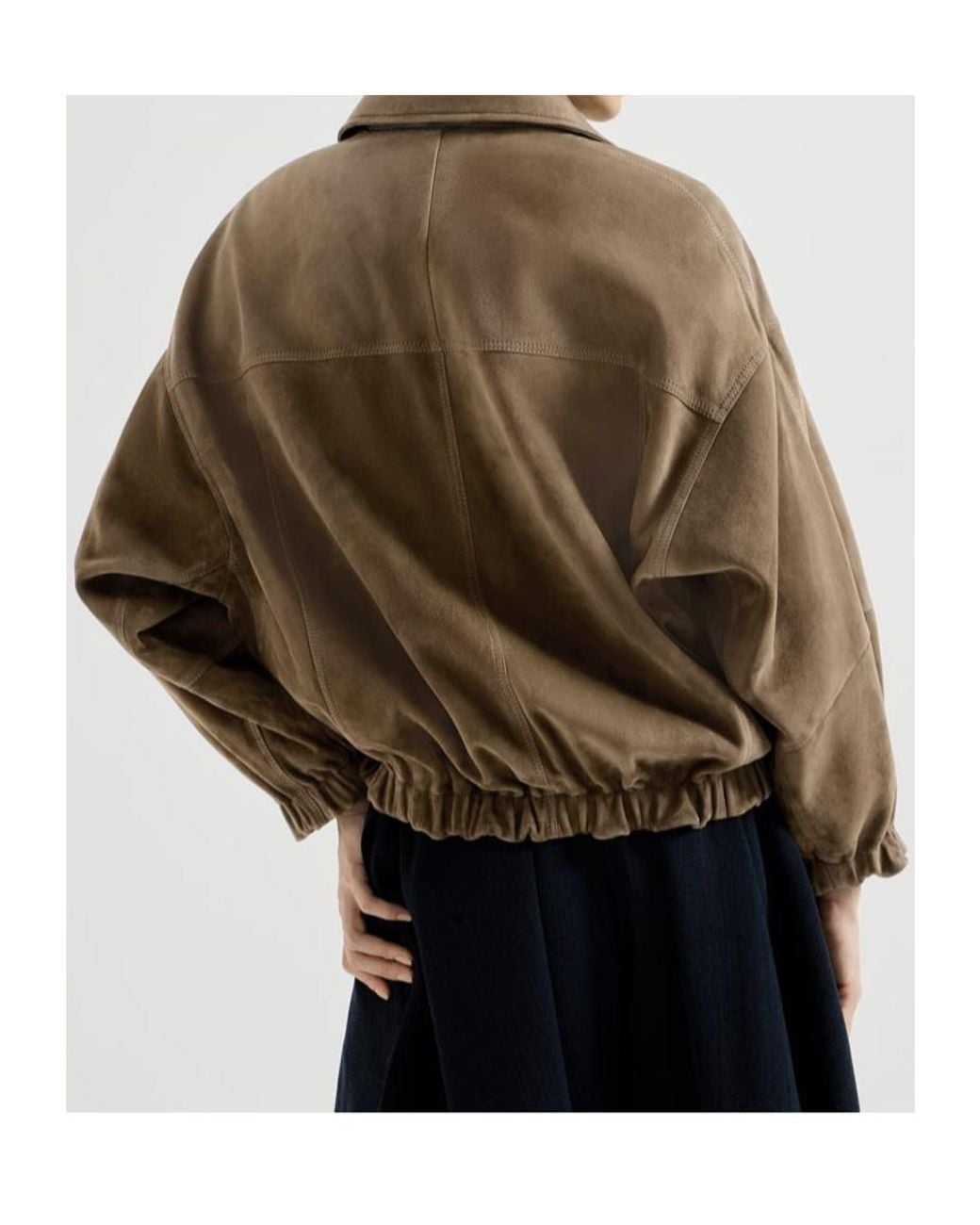 Brunello Cucinelli Brown Elasticated Hem Zipped Jacket