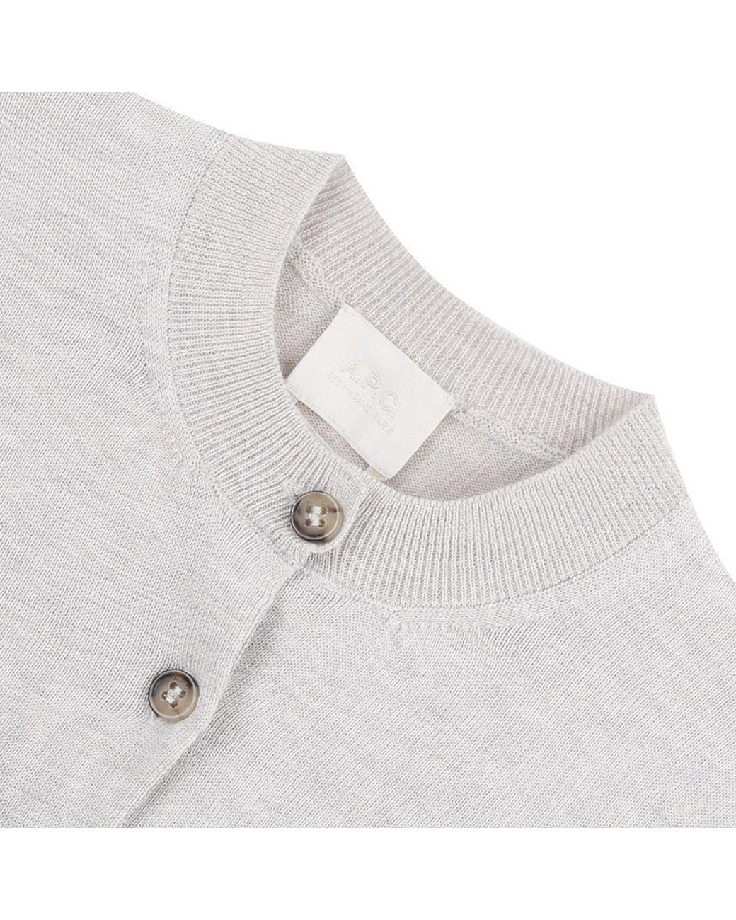A.P.C. Gray Logo Detailed Buttoned Cardigan