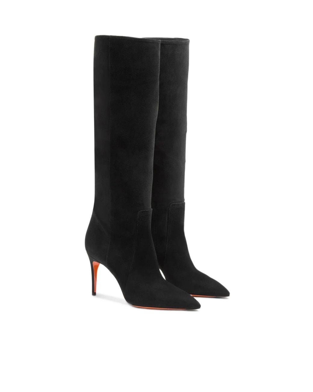 Santoni Black Viola 85 Stiletto Boots
