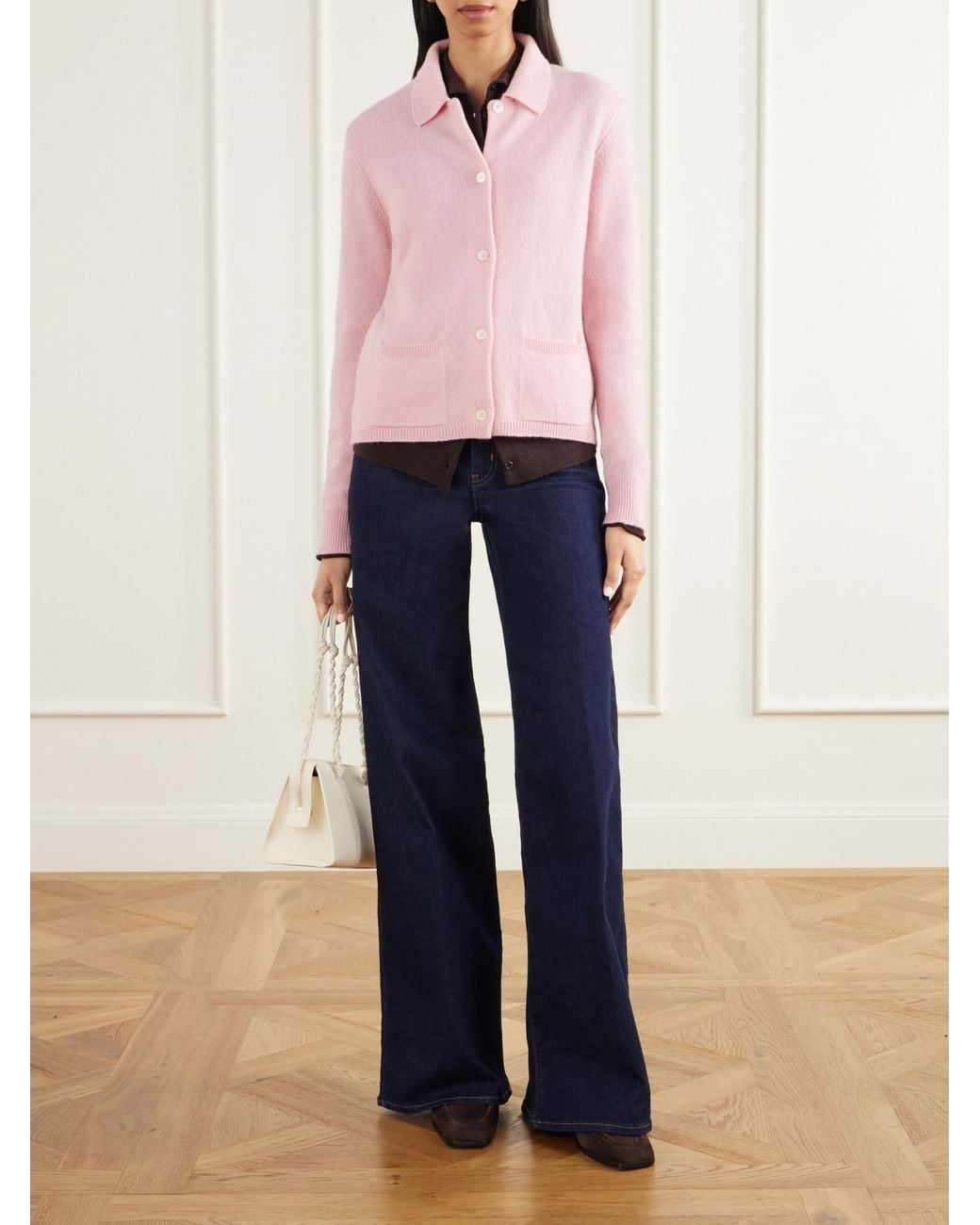 &Daughter Pink Wool Polo Cardigan