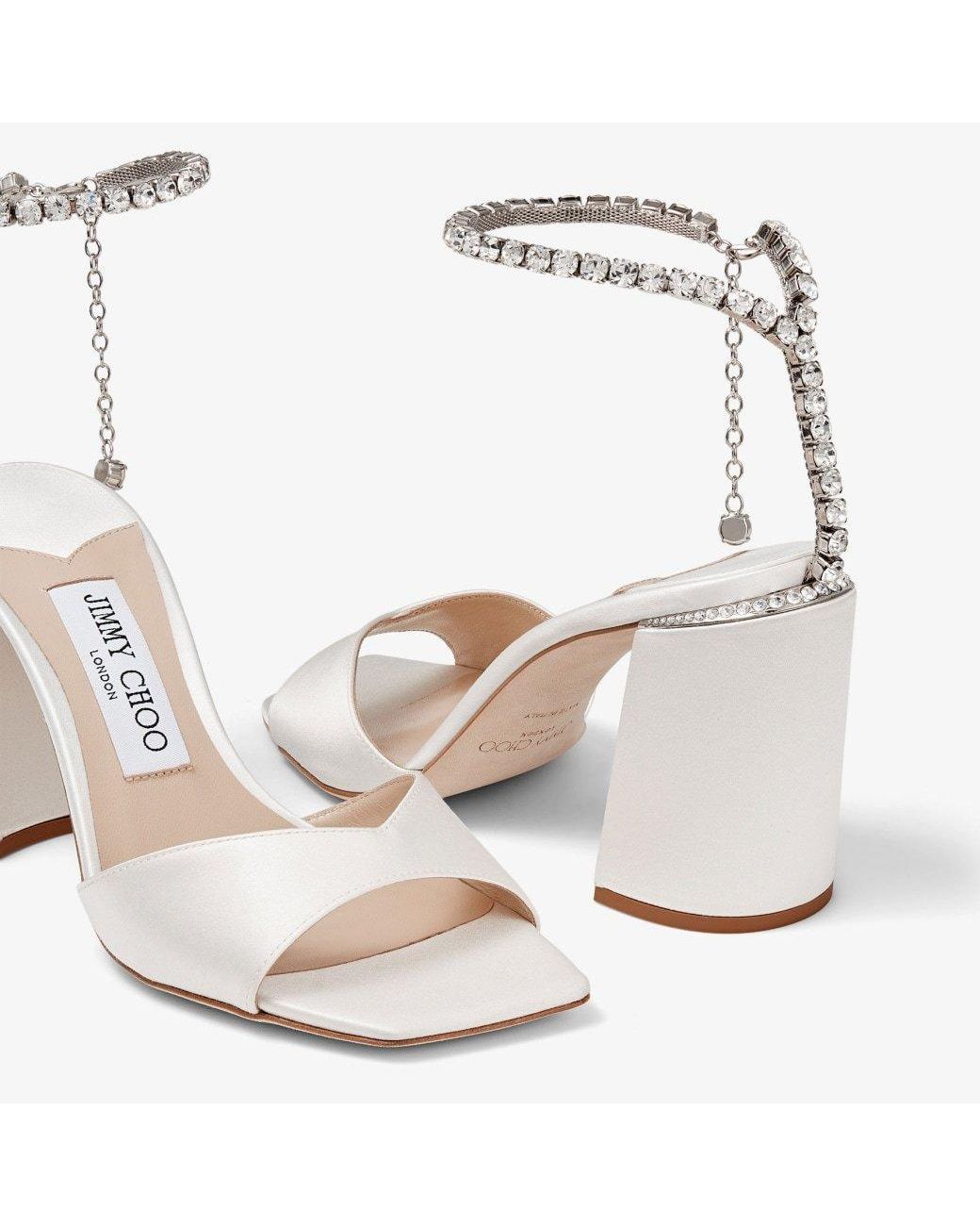 Jimmy Choo Natural Square Toe High Heel Sandals