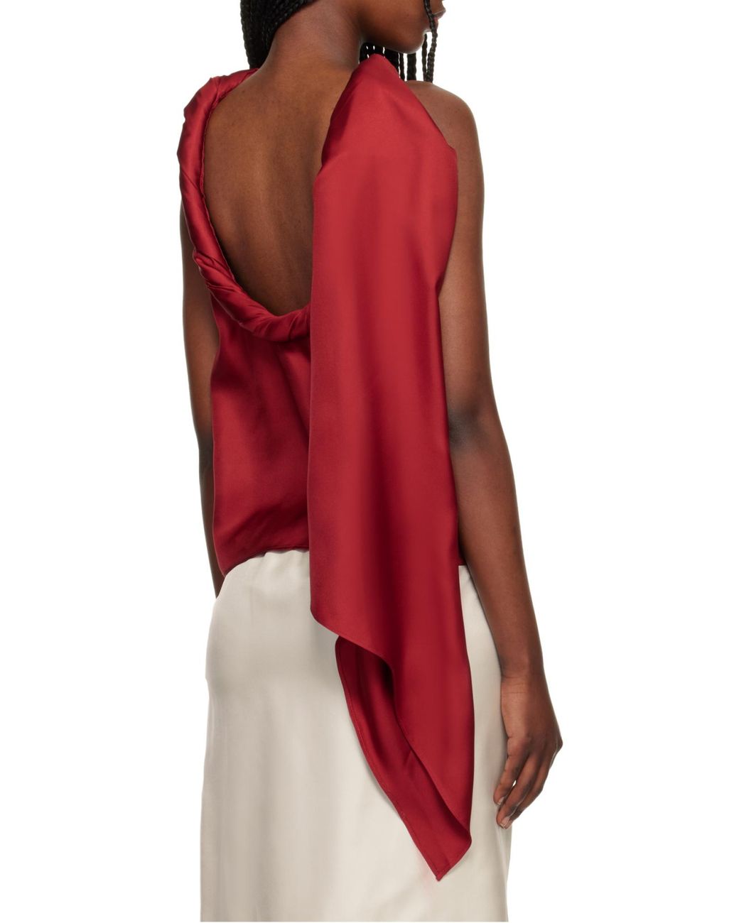 Loulou de Saison Red Wilma Draped Top