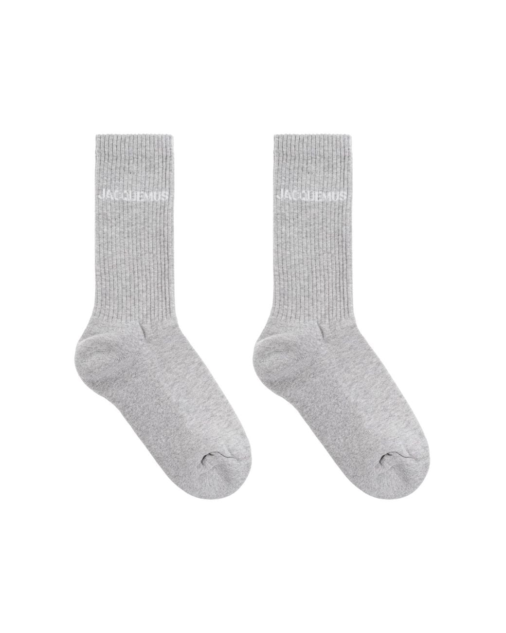 Jacquemus Gray Ribbed Crew Socks