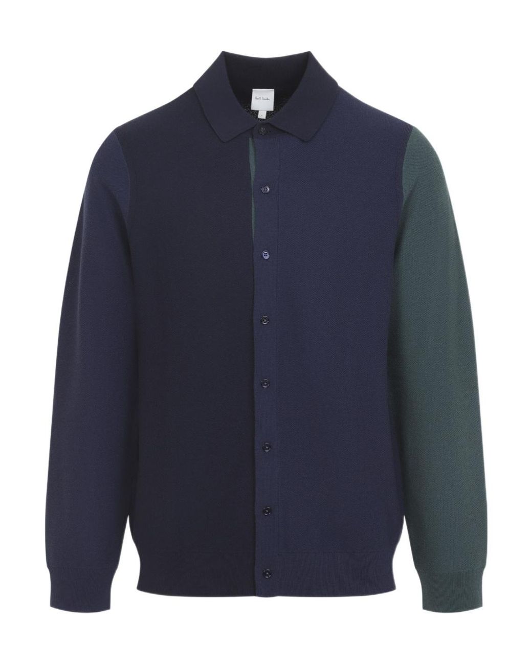 Paul Smith Blue Contrast-Sleeve Polo Cardigan for men