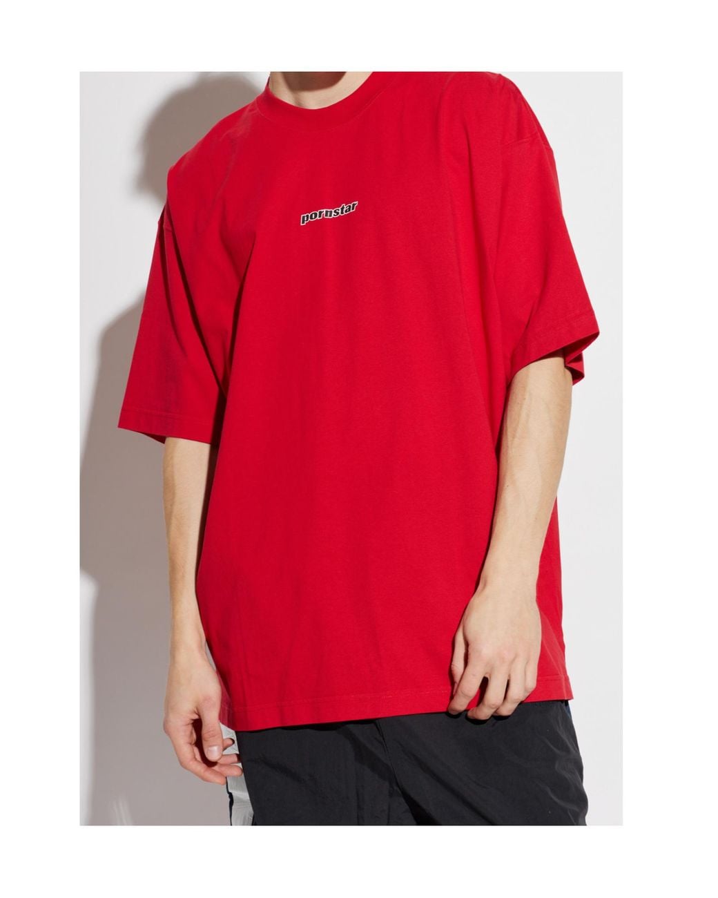 Vetements Red Pornstar Printed Crewneck T-Shirt for men
