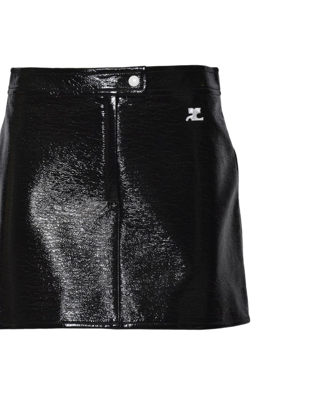 Courreges Black Micro-Mark Midi Skirt