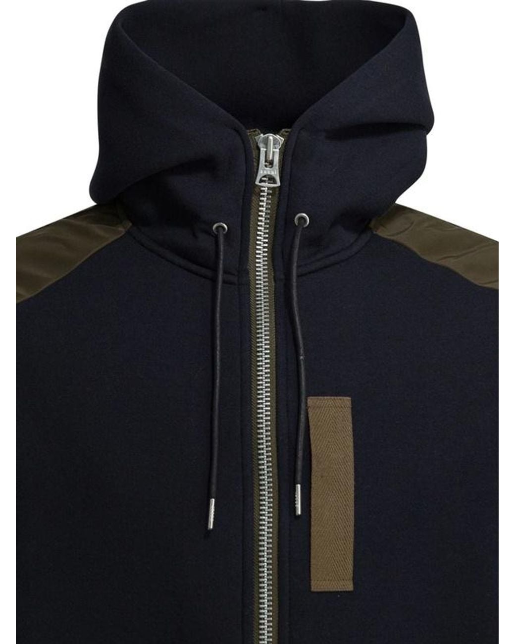 Sacai Blue Sponge Hooded Zip-Up Jacket for men