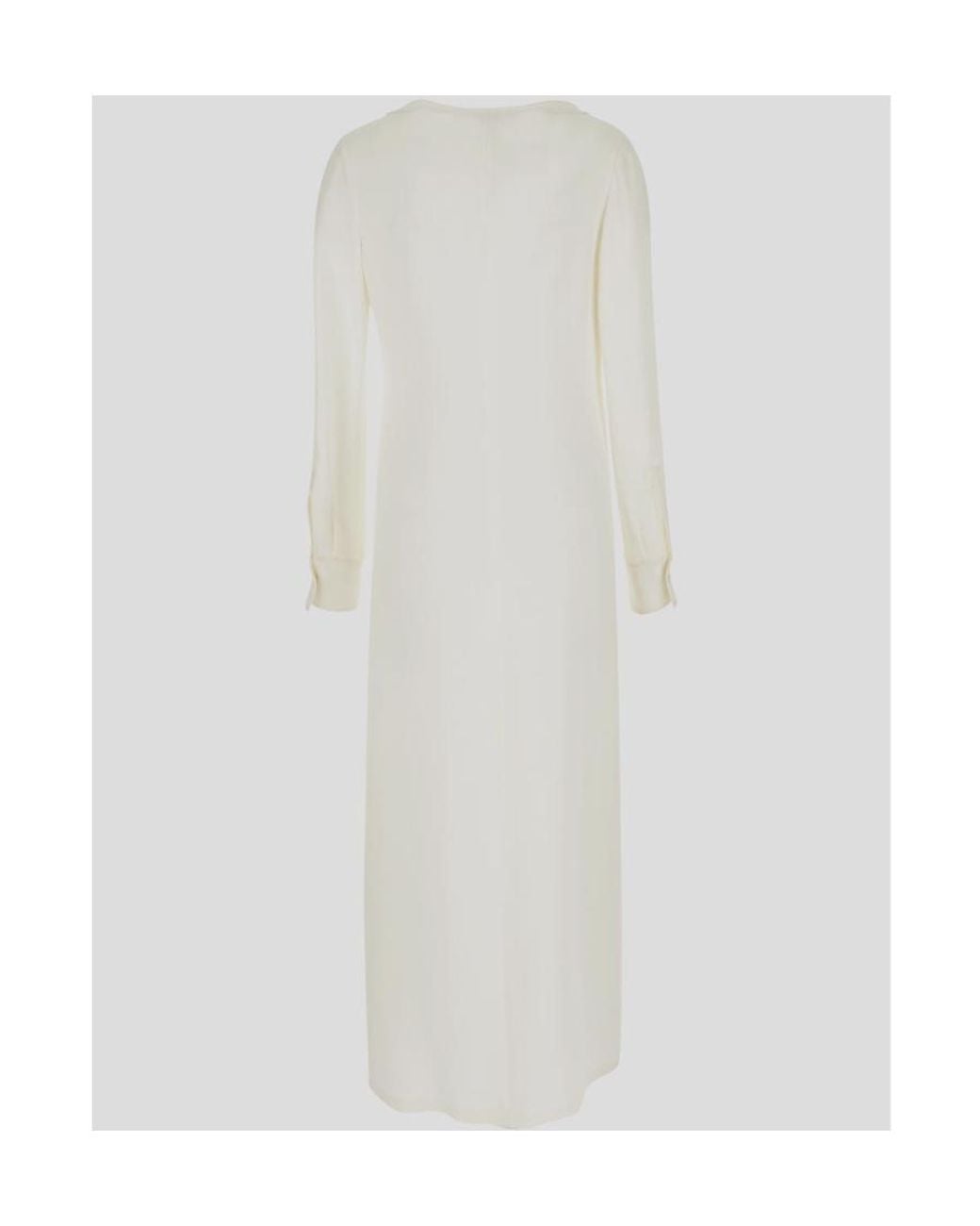 Valentino White Vgold-Detail Silk Maxi Dress
