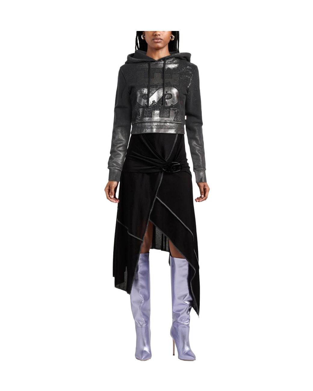 DIESEL Black Hooded Track Jackets