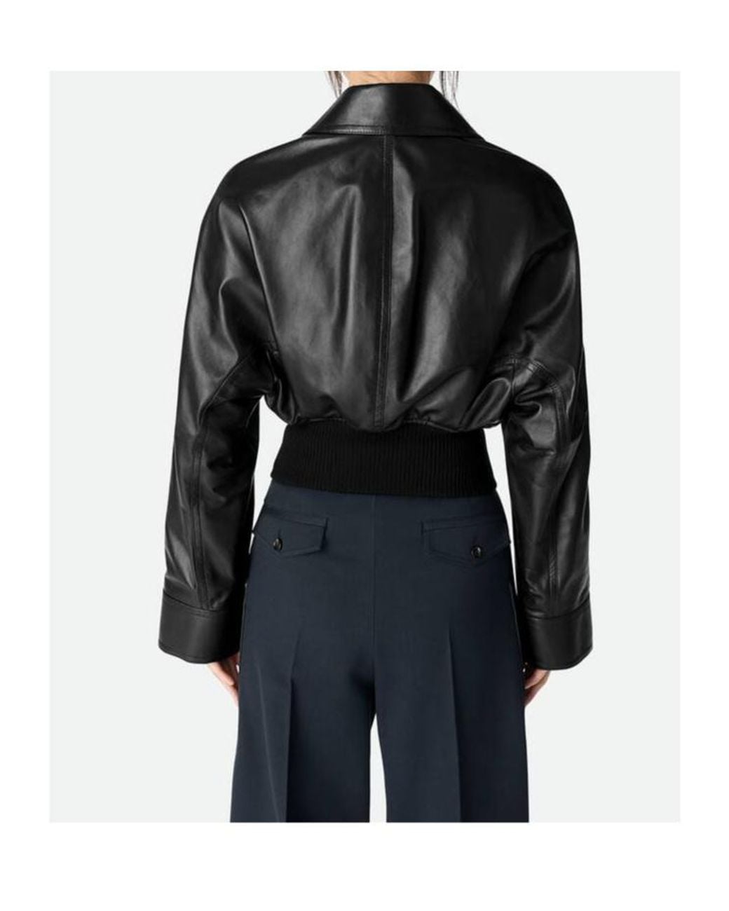 Bottega Veneta Black Zip-Up Leather Blouson