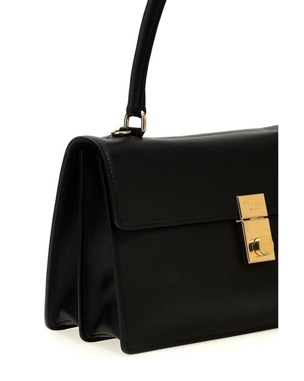 Prada Black Soft Sound Medium Leather Shoulder Bag