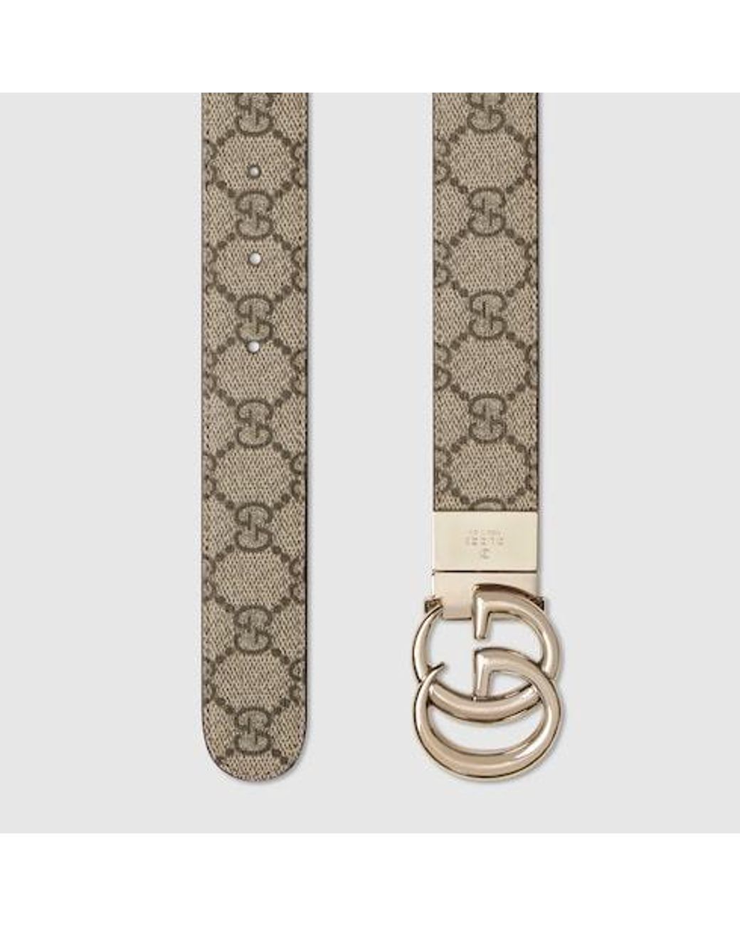 Gucci White Reversible Gg Marmont Wide Belt