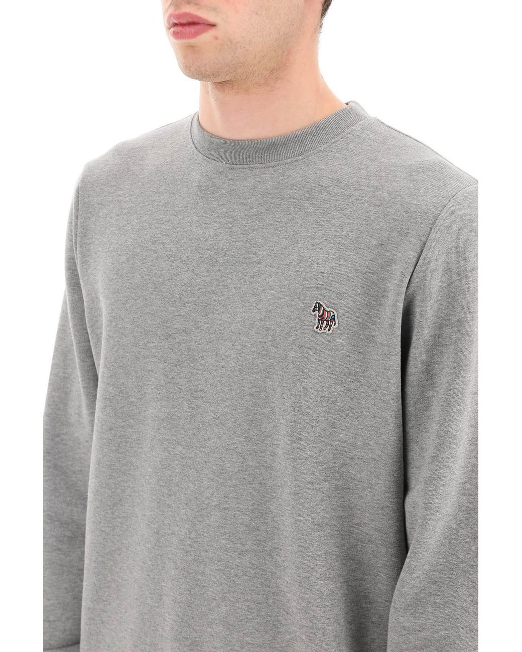 Paul Smith Gray Ps Paul Smith Zebra Patch Crewneck Sweatshirt for men