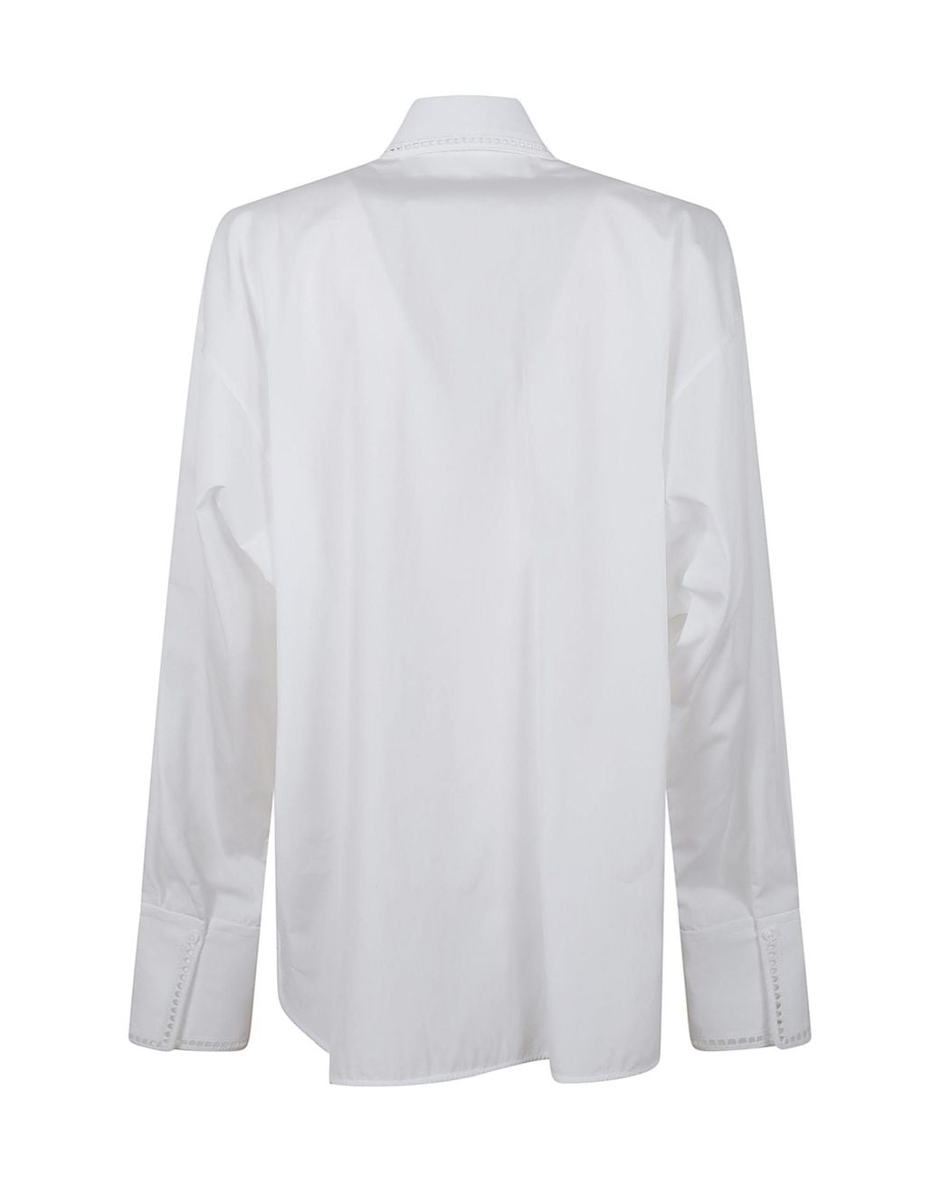 Ermanno Scervino White Embroidered Button-Up Shirt