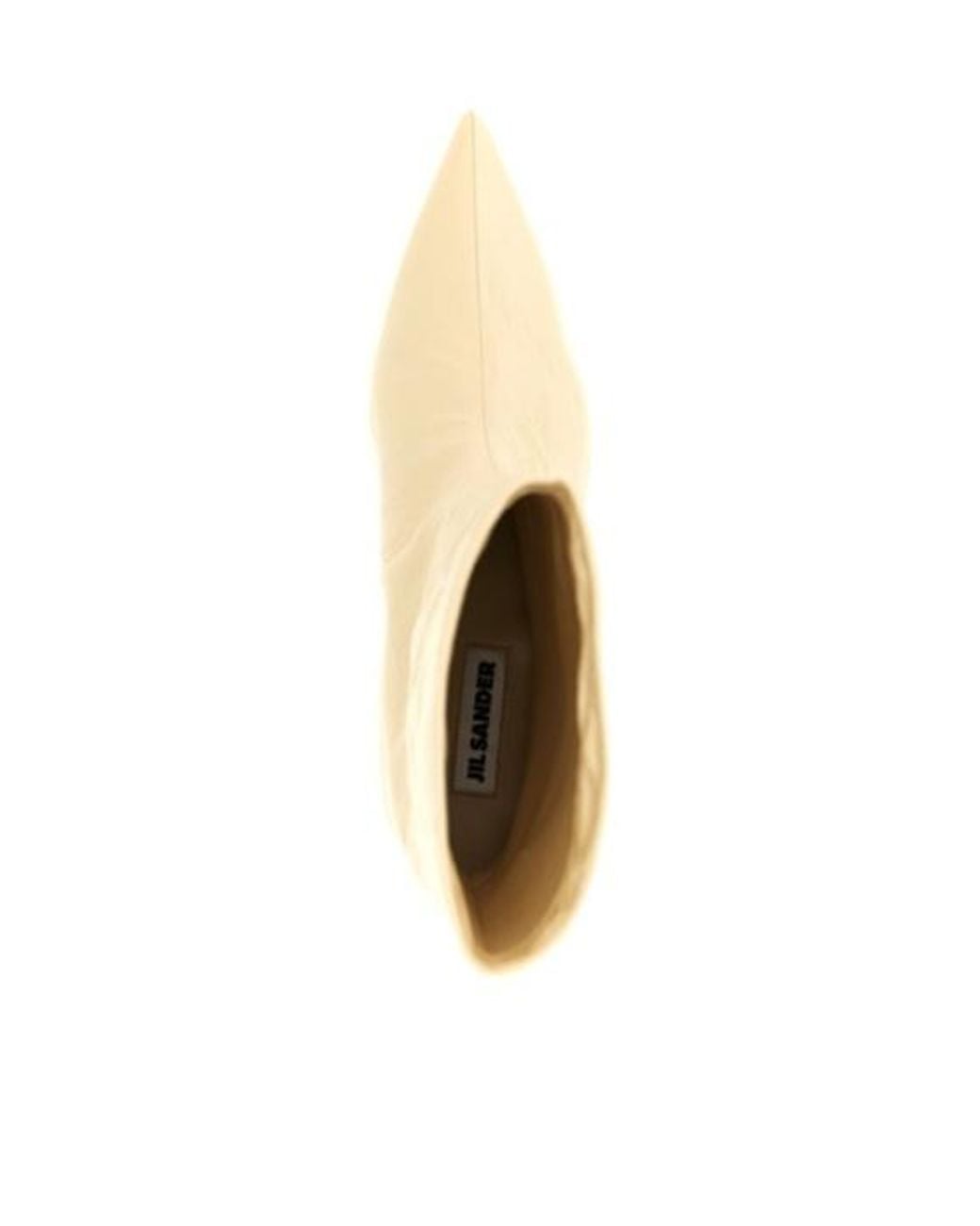 Jil Sander Natural Craquele Pointed-Toe Ankle Boots