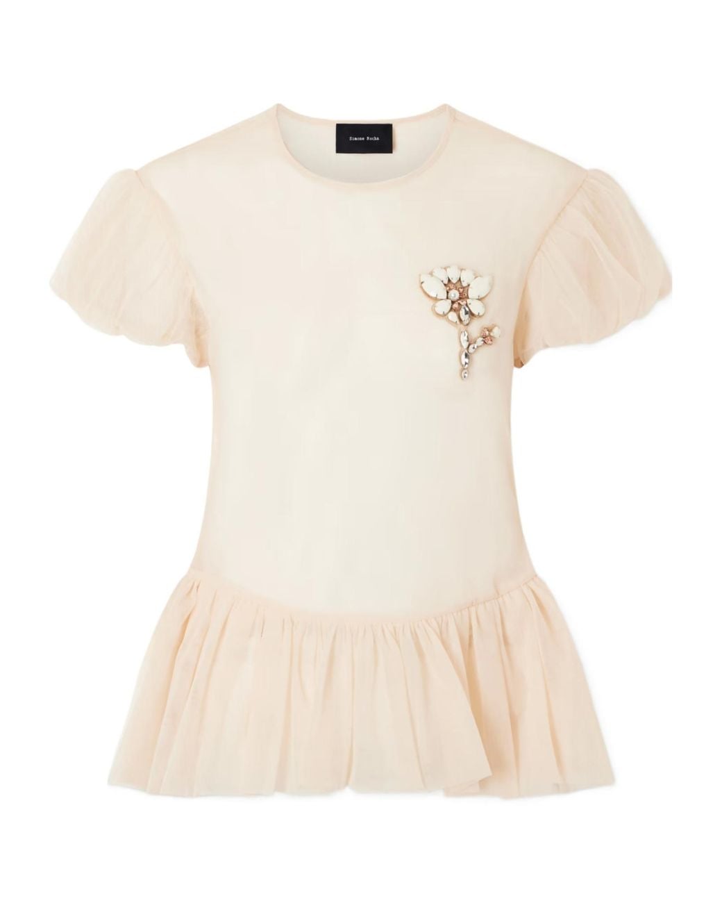 Simone Rocha White Top With Ruffles