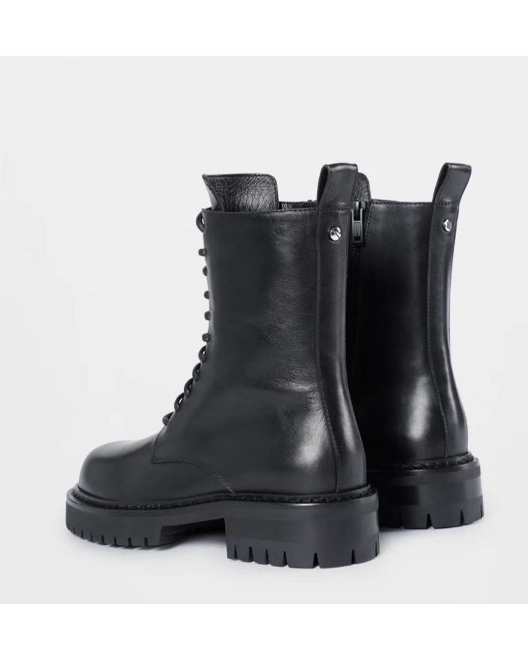 Ann Demeulemeester Black Round Toe Lace-Up Boots